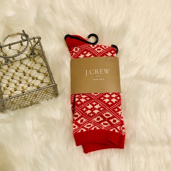 🎉HOST PICK 🎉NWT J.Crew Red&White trouser socks ✨ - Picture 2 of 4